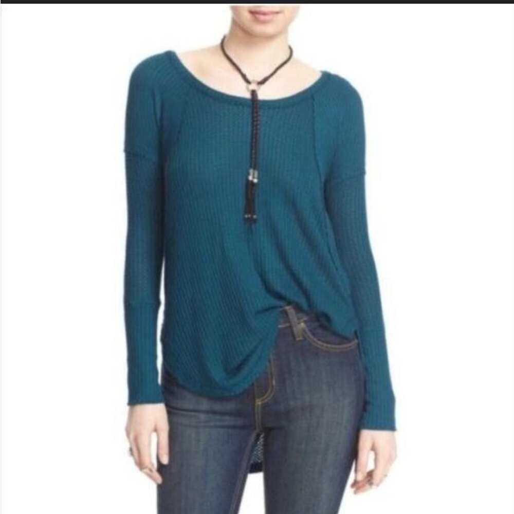 Free People Ventura Thermal Waffle Knit Top-S - Picture 3 of 7